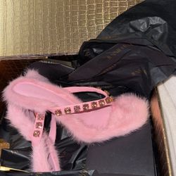 Real Mink fur Heels