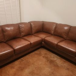 Leather Sectional Couch With Ottoman 