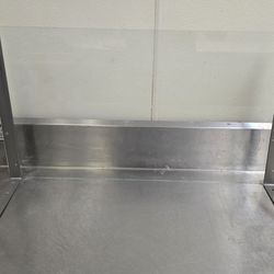glass shelf with metal base