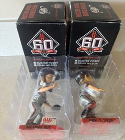 2018 SAN FRANCISCO SF GIANTS BUSTER POSEY & BRIAN WILSON 2 BOBBLEHEAD SET - NEW!