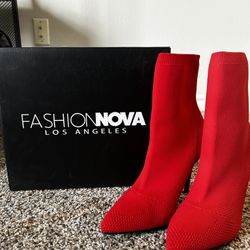 Red Knit Booties