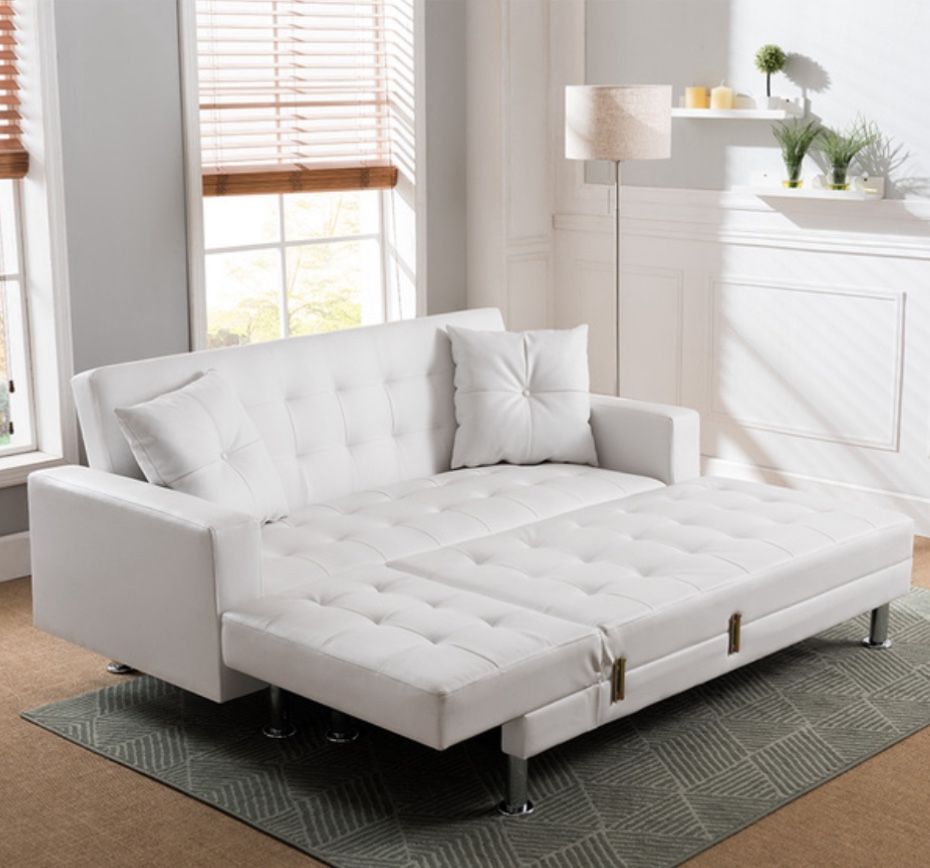 New! Comfy Leather QUEEN sleeper Sofa “REVERSIBLE “ Sectional !! 
