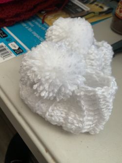 Zapatitos Blanca’s A Crochet  De 0 a 3 Meses. Para Nino O Niña