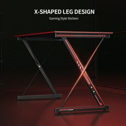 🥨Gaming Desk 32 Inch PC Computer Desk, Home Office Desk Table Gamer Workstation, Simple Game Table, Black