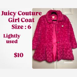 Juicy couture pink coat for girl size 6 Saco para Nina talla 6