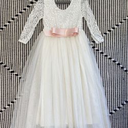 Lace Flower Girl Dress, Size 6