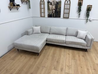 Living Spaces Gray Sectional Couch - Free Delivery