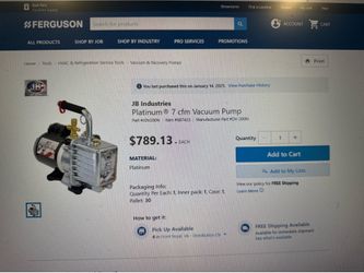 New still in box JB platinum 7 CFM  2-Stage Vacuum Pump
