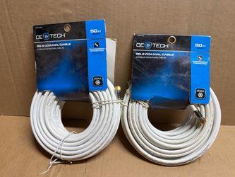 (2) CE Tech 50ft RG-6 Coaxial cables