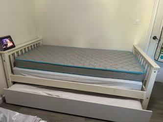 Twin size bed frame with trundle