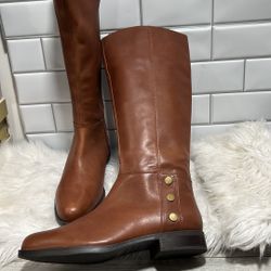 Franco Sarto Women's Size 11 M Cranford 2 Brown Leather Side Zip Riding Boots