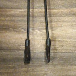 Antique Cast Iron Coal Tongs - Antique Hearth Tongs - Fireplace Tool - Ember Tong 
 