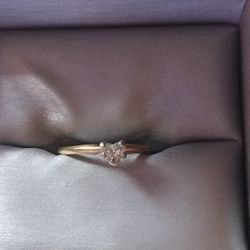 Heart Shaped Solitare Diamond 14K Gold Engagement (Promise) Ring