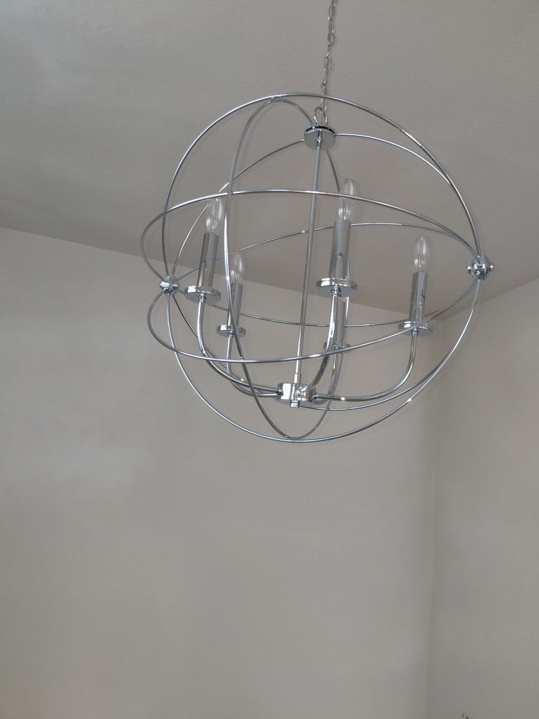 Silver Round Ball Chandelier