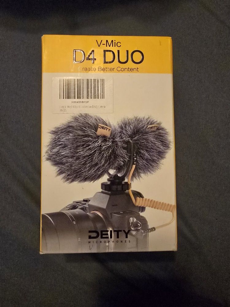 Deity D4 Duo Dual Cardioid Microphone Dual Recording with Rycote Shockmount for Vlog Podcast Interview Video Studio DSLR Camera