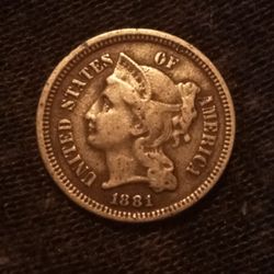  U.S. A 1881 90% Silver 3 Cents