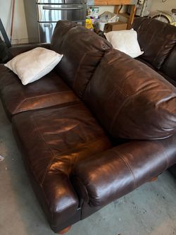 Dark Brown Leather Sectional Sofa