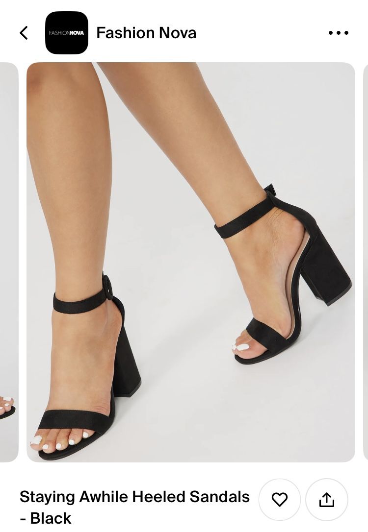 FashionNova Black Strap Heel 