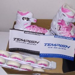 Girl Roller And Ice Skates / 2-4.5 Us Size (77077)