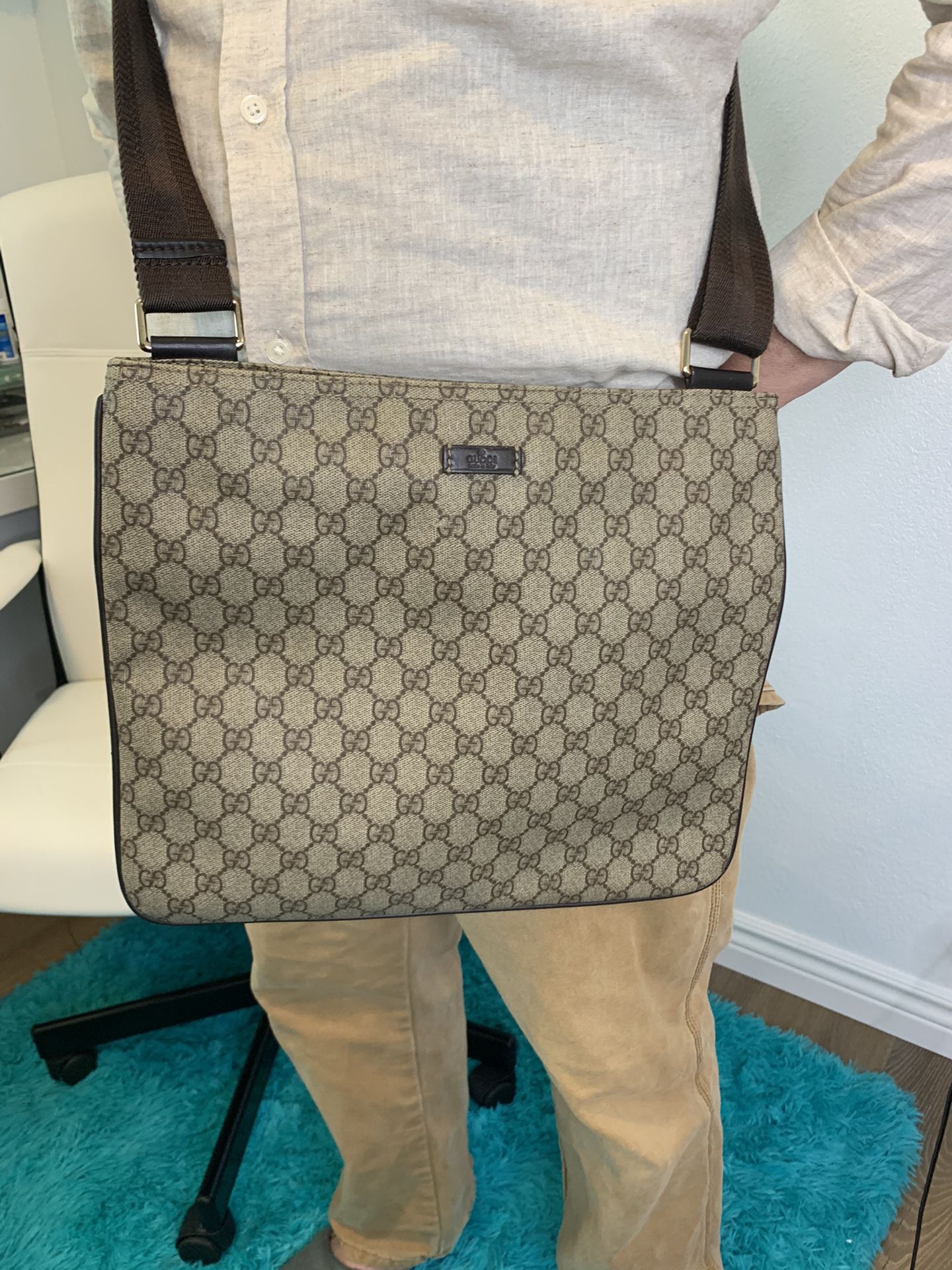Authentic Gucci GG PVC Crossbody Bag