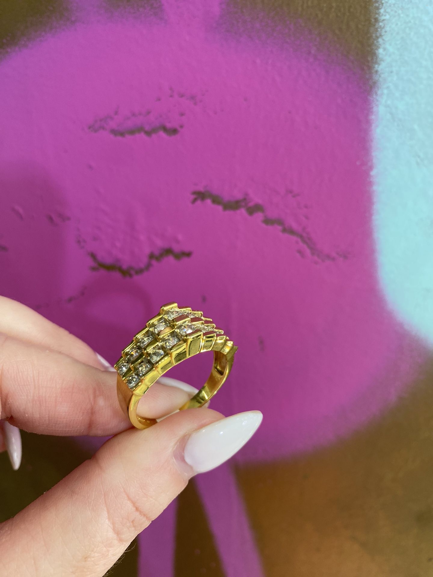 10k DIAMOND STEPPED RING