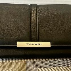 Tahari Black Vegan Leather Wallet