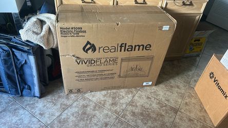 Real flame electric firebox