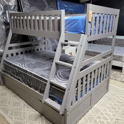 Twin Over Full Bunk Bed With Storage 