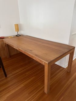 Solid oak wood Ethnicraft dining table + 2 matching benches