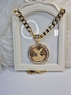 Men's chain and charm 14K Gold plated high quality jewelry hypoallergenic waterproof non tarnish excellent quality jewelry hypoallergenic waterproof n