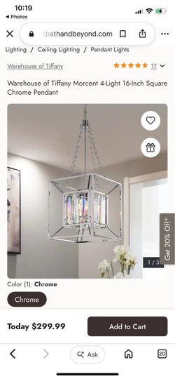 Warehouse of Tiffany Morcent 4-Light Chrome Pendant Chandelier Light