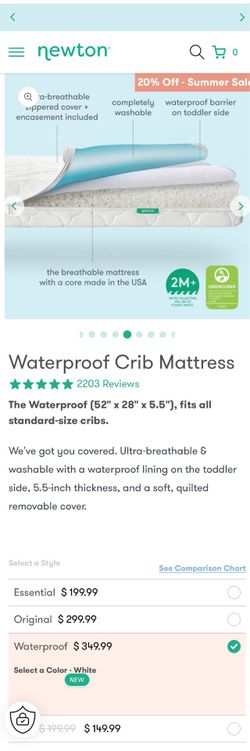 Newton Waterproof Crib Mattress