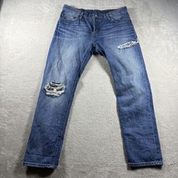 Levi’s 501 Women’s Size 30x27 Blue Wash Jeans denim Y2K Distressed #1A