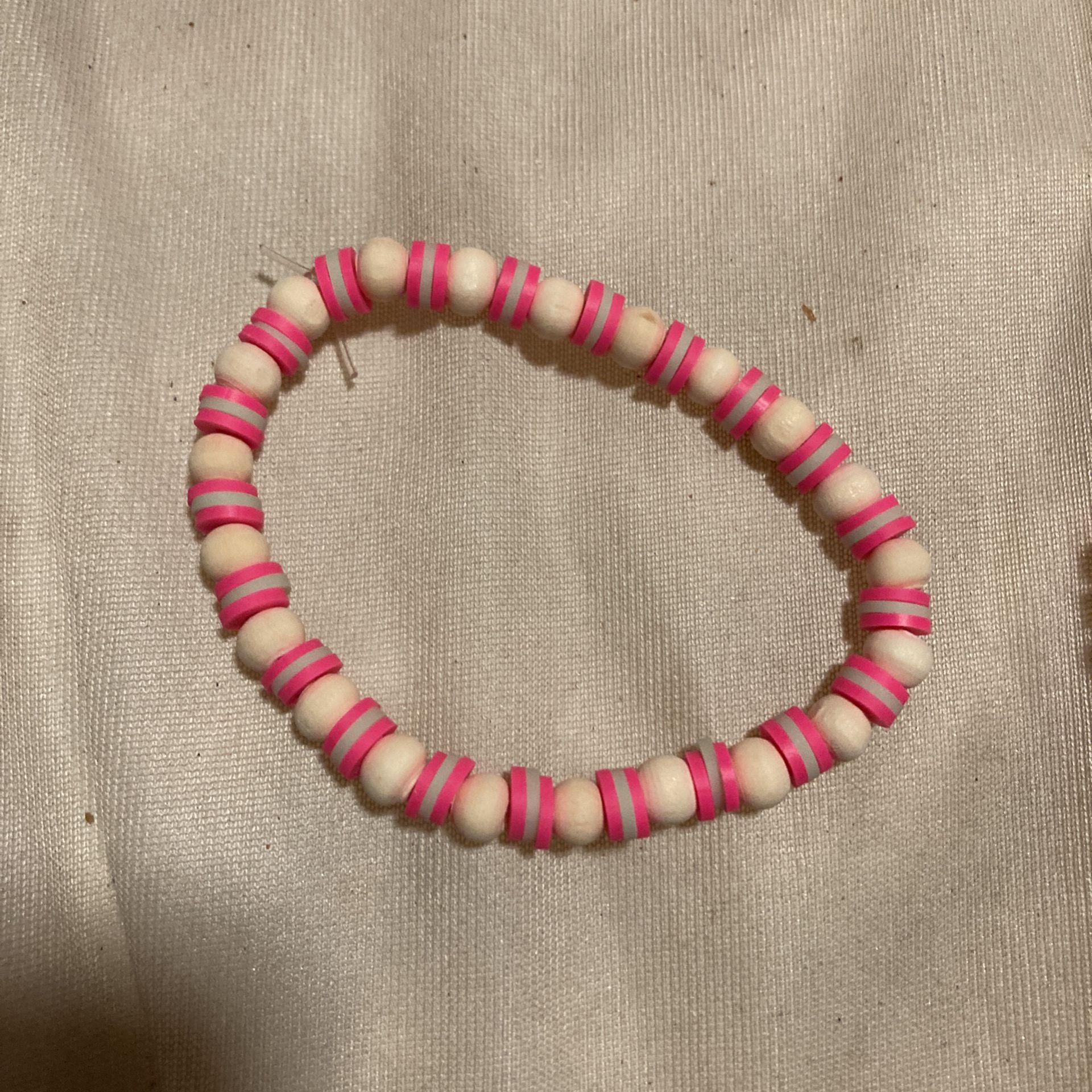 Pink And Gray With white bead