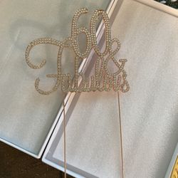 60th Bling Bling Cake Topper 