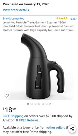 Lemontec portable sale travel garment steamer