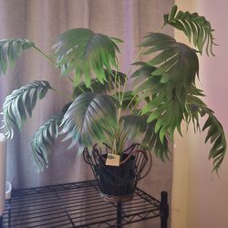 Der Rose Fake Palm Tree 28Inch Faux Plant Potted Tall Fake Plant