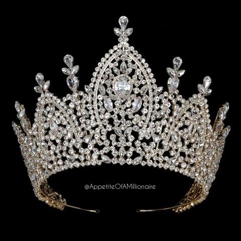 Luxury Diamond Simulants Crown Wedding Prom Pageant headpiece accessories tags: dress gown decorations