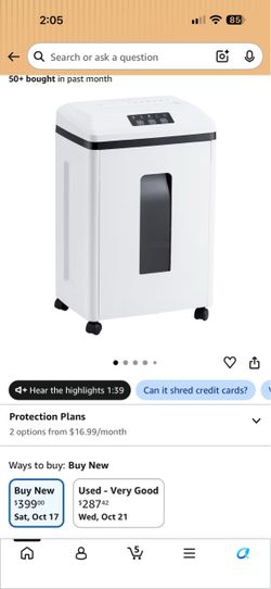 White Paper Shredder with Casters