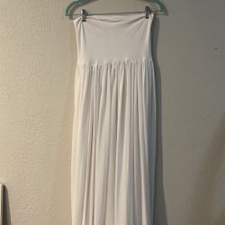 Very Long Drapey White Dress 