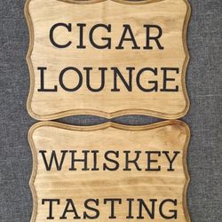 Whiskey Tasting And Cigar Lounge Signs