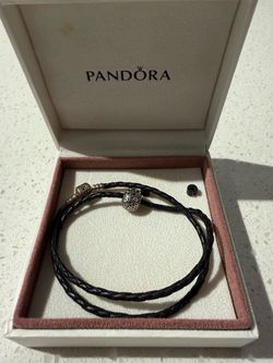 PANDORA Damen Leder-Armband Starterset mit Charm