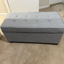 Grey Fabric Ottoman