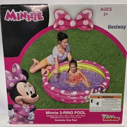 Minnie Mouse Inflatable 3 Ring Pool Disney Junior 48 in x 48 in x 9.8 in