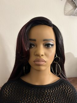 Long Burgundy Mix Wig
