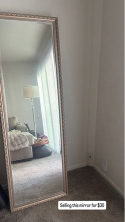 Beige antique full length mirror