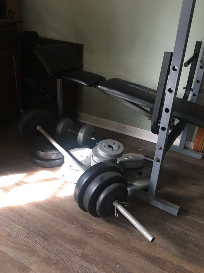 Weight Bench + Weights