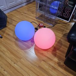 Pair Of LOFTEK 16-inch Large Nursery Night Light Ball: 16 Colors Change Floating Light with Remote Control, Rechargeable and Waterproof Night Lights,f