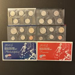 Coins – 2005 Mint Set in original mint packaging - 11 Philadelphia coins and 11 Denver coins  - Total 22 Coins $12