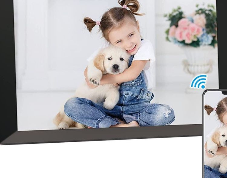 14.1 Inch WiFi Digital Picture Frame, Touch Screen Smart Cloud Digital Photo Frame, Share Photos via App, Email & Cloud from Anywhere, 16GB Storage, A